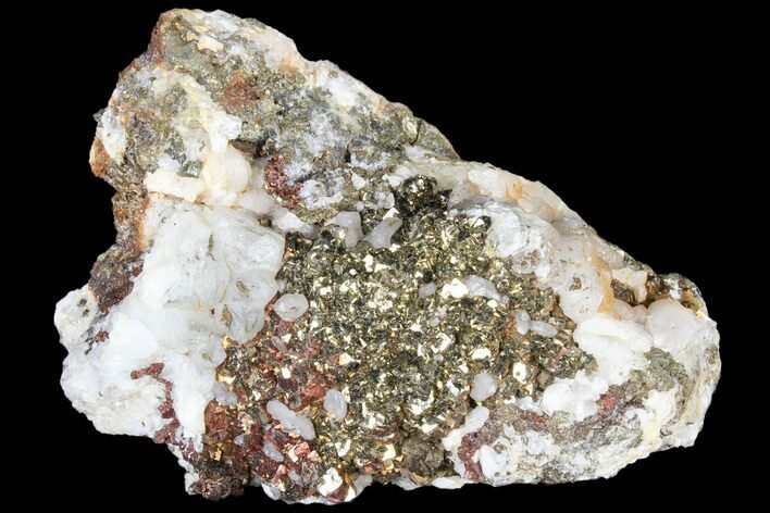 Pyrite On Calcite - El Hammam Mine, Morocco #80738